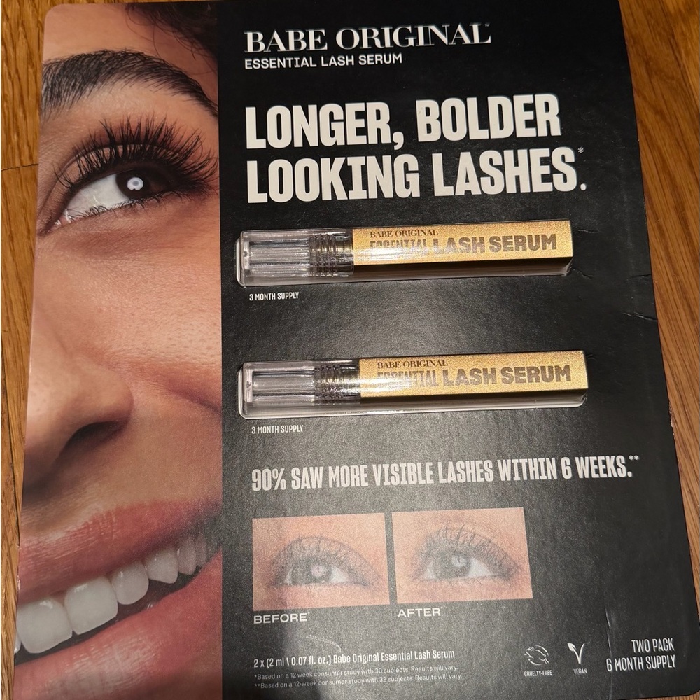 Babe Original Essential Lash Serum — Gold Lash Enhancer (2-Pack)